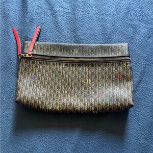 Carolina Herrera Black and Gold Clutch